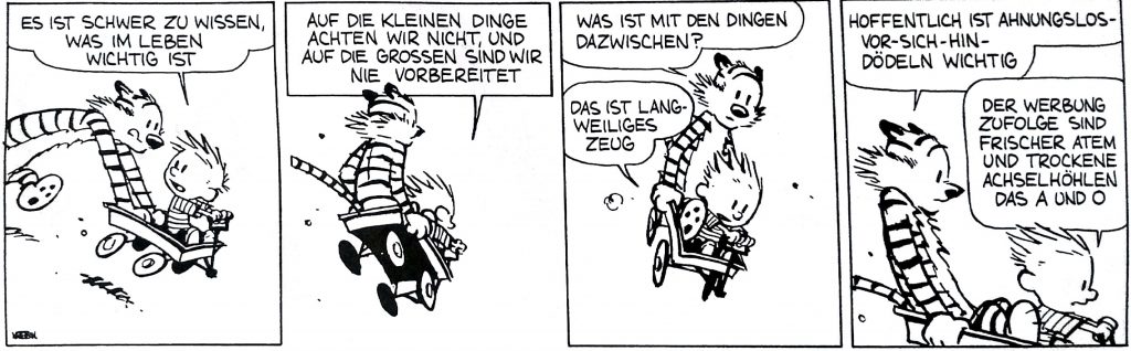 Hobbes weiß, was wirklich wichtig ist: Vor sich hindödeln.